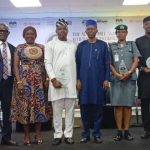 R-L: Ufuoma Umukoro, Director of Sales, Coscharis Motors; Dr Femi Eguakhide, Chairman, LCCI Auto Sub-Sectoral Group; Dr Chinyere Alumona, DG LCCI; Otunba Joseph Oluwemimo Osanipin, DG NADDC; Gabriel Idahosa, President/Chairman of Council LCCI; Assistant Comptroller of Customs, Limai Okuwakemi, representing the CG of NCS;  Syam Abdulkadir, National Operations Manager of Mikano Motors; and Otunba Kunle Jaiyesimi, Deputy Managing Director of CFAO Mobility, at the Auto Summit organised on Wednesday, October 8, 2025 in Lagos, by the LCCI Auto Sub-Sectoral Group.