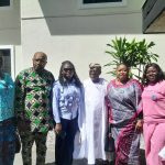 Family of the late Herbert Macaulay with Bode George (3rd right)in Lagos on Thursday