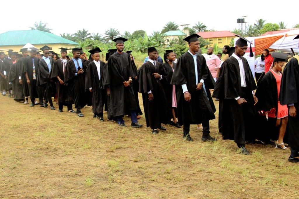 Matriculating students at Federal College of Education, Ididep, Akwa Ibom