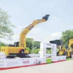 Mikano Motors LHCV outdoor exhibition stand at Nigeria Mining Week