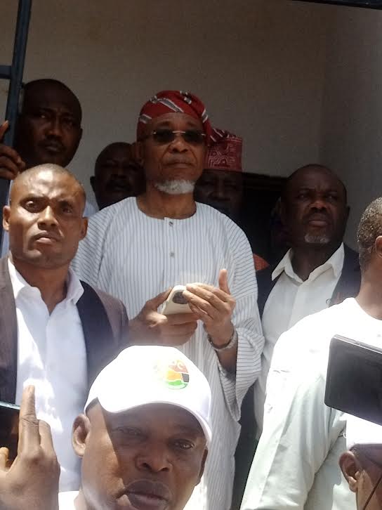 Ogbeni Rauf Aregbesola at Ekiti ADC party secretariat in Ado-Ekiti, on Tuesday, October 21, 2025