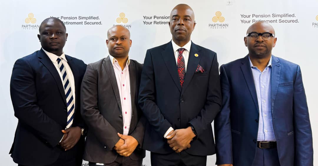 L–R: Muyiwa Ojeniyi, Head, Business Development (South), Parthian Pensions; Smith Oligie, Head, Information Technology, Parthian Pensions; Olufemi Odukoya, Managing Director, Parthian Pensions; and Adetunbi Ashaye, Head, Operations, Parthian Pensions Limited