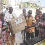 Presentation of barbecue equipments to benefiacries