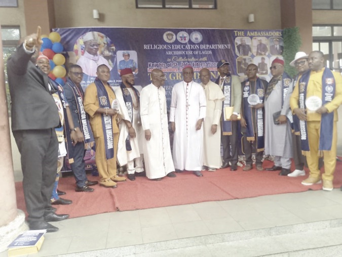 Rev. Adewale Martins with other clergy and some of the ambassadors who received awards