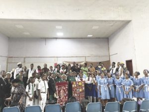 Students with Leos Club officials