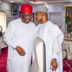 L-R: Minister of Works David Umahi, Kaduna Governor Uba Sani