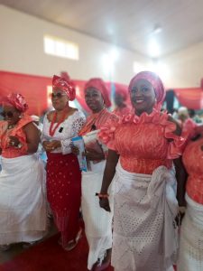 Asaba Development Union, Women's Wing, Lagos Branch, dancing during their fundraising event