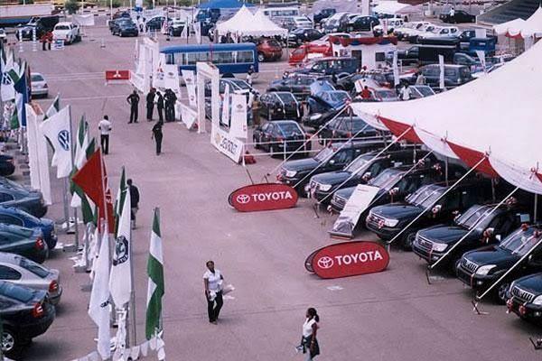 Vehicles on display at a previous edition of the Abuja International Motor Fair held at Eagle Square, Abuja.