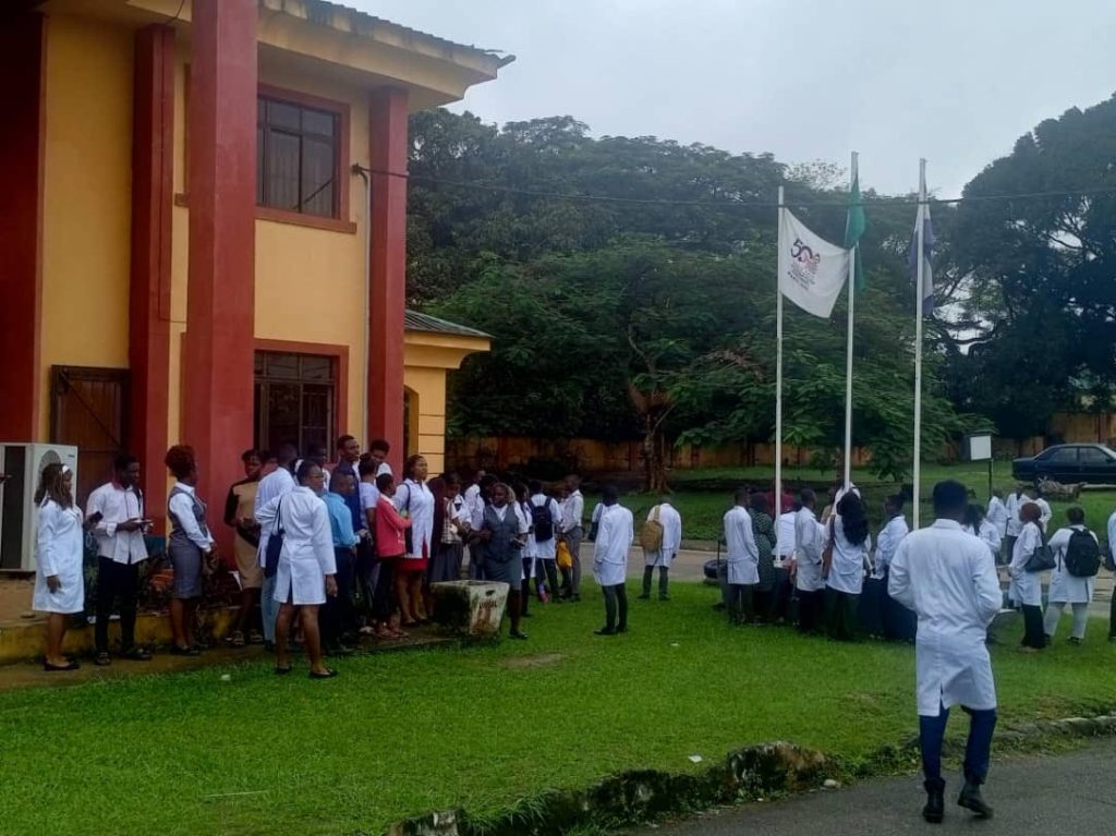Some of the protesting students