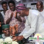 •Governor Sanwo-Olu presenting award to Evangelist Ebenezer Obey