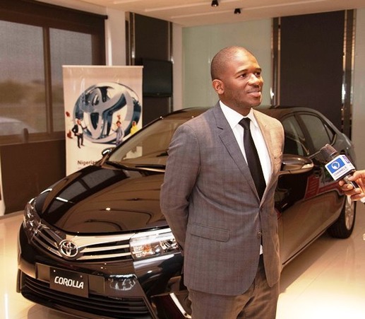 Toyota Nigeria Ltd Managing Director, Mr. Kunle Ade-Ojo, introducing a Toyota car