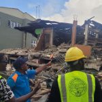 Building collapse site