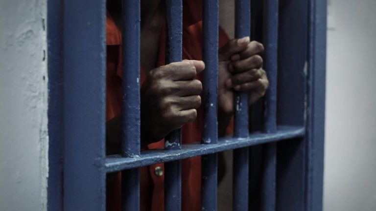 Black man in a US jail