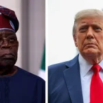 Nigerian President Bola Tinubu (L), US President Donald Trump (R)