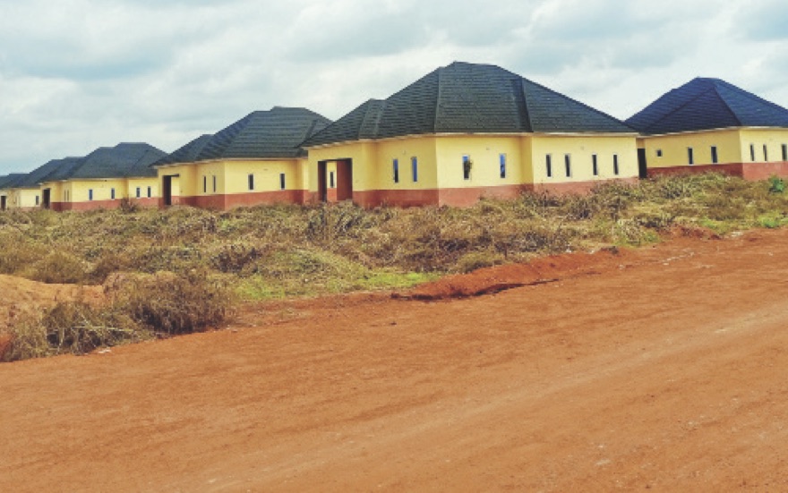 Some of the houses being constructed for the victims of the war by Nwifuru