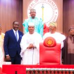 Senator Agom Jarigbe (in blue suit) with fellow APC senators