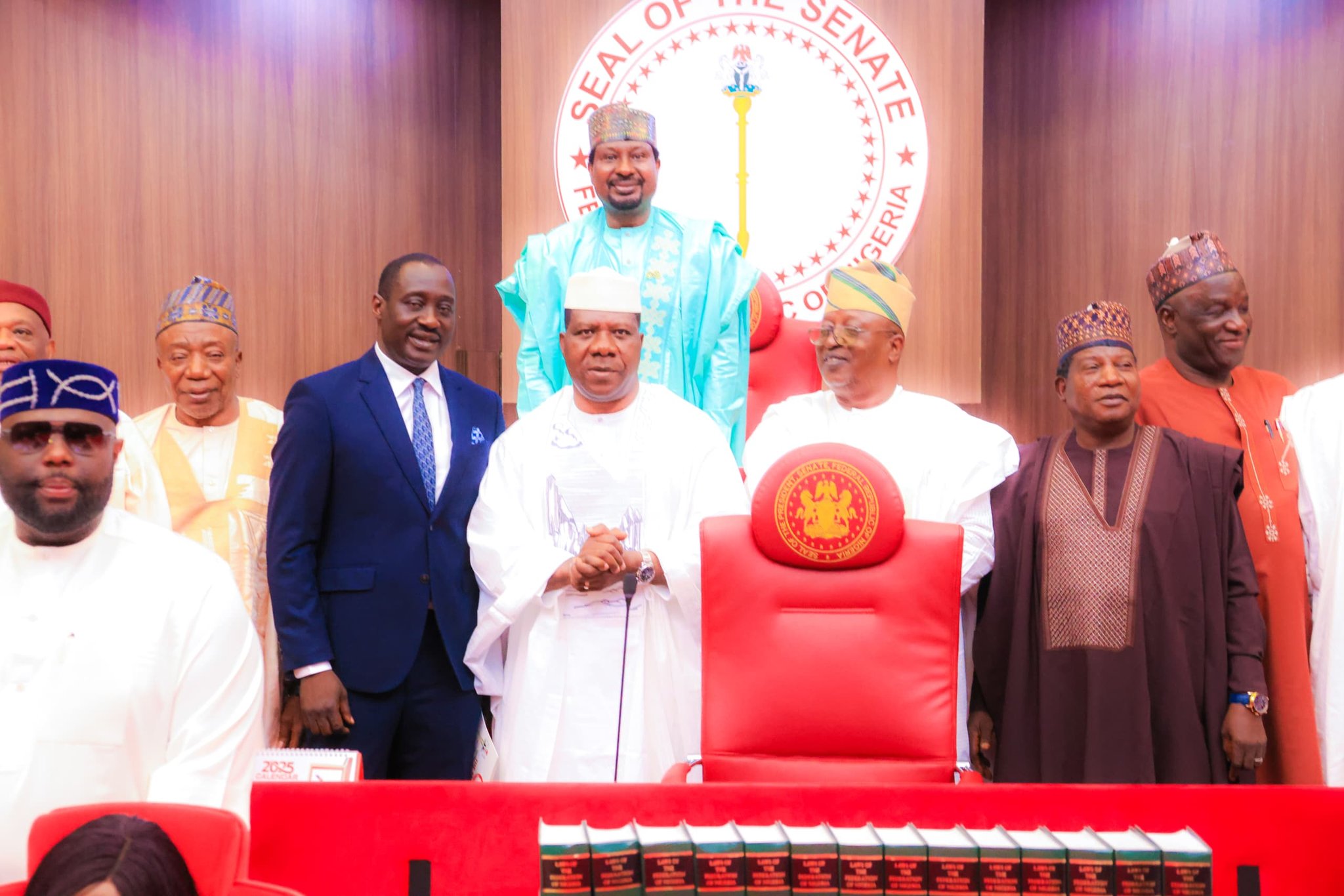 Senator Agom Jarigbe (in blue suit) with fellow APC senators