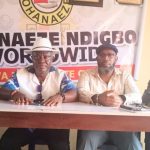 Hon Kayceey Chidiadi (second right) president Ohaneze ,Akwa Ibom chapter with treasurer , vice president and publicity Secretary during press conference in Uyo