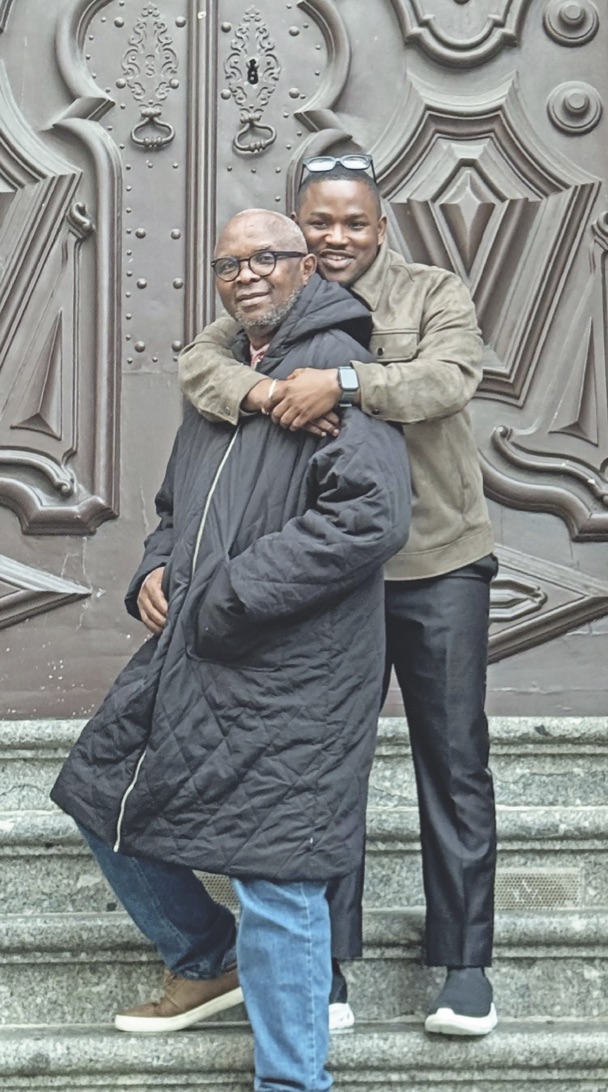 Mike Awoyinfa and son, Kehinde