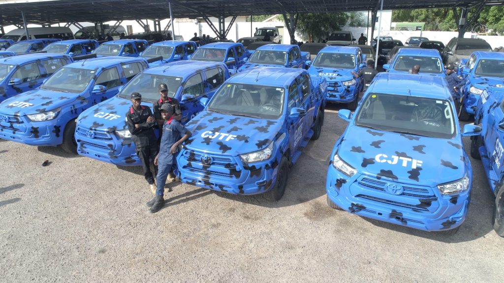 Patrol vehicles handed over to security agencies, CJTF in Maiduguri on Tuesday 