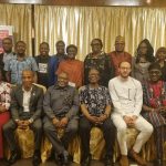 Prof. David Luke of the London School of Economics and Political Sciences (middle) with  key stakeholders and participants at the launch of his new book, “How Africa Eeats” and presentation of a new study on Africa’s food insecurity, organised by the Friedrich-Ebert-Stiftung (FES) in Lagos.
