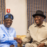 President Bola Tinubu (L) with Ex-President Goodluck Jonathan (R)
