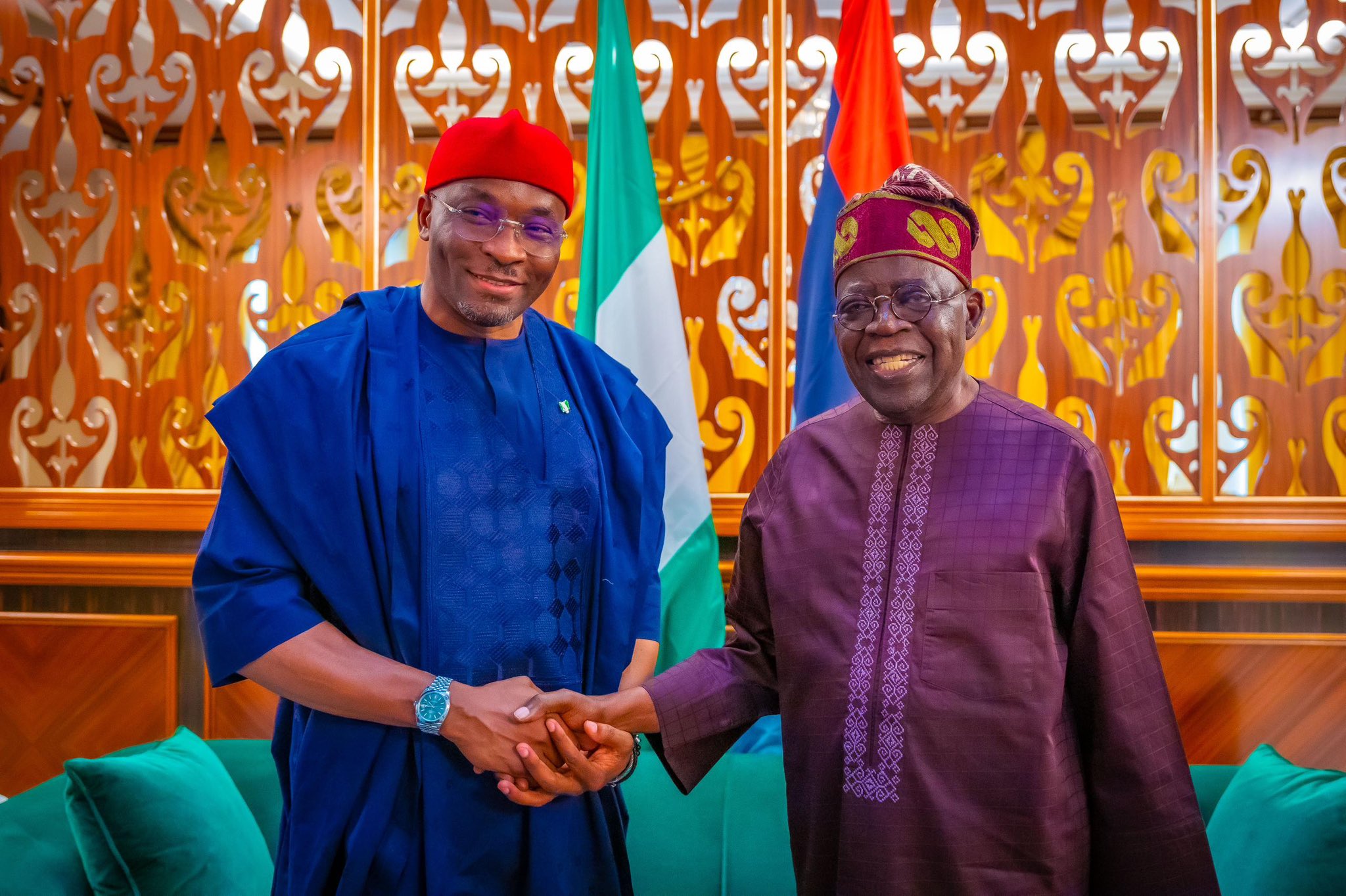 Deputy Senate President Benjamin Kalu and President Bola Tinubu