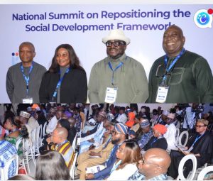 L-R: Project Manager, CSO Strengthening Bridge (EU CSO-Bridge) Project, International IDEA, Idem Udoekong, Commissioner Ministry Of Children, Gender And Social Development, Enugu State, Valentina Enih, Chairman, House Committee on Civil Societies & Development Matters; Victor Obuzor, and Team Lead, Ethics and Good Leadership Awareness Initiative (EGLAI),  Harry Udoh, at the EU-IIDEA CSO-Bridge Strengthening Project National SDA Summit in Abuja Thursday
