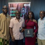Left-Right:  Mr Oluwaseun Avivva- Opay marketing manager Mr Seinde Olusola CEO Seinde signature limited  Ms Oreoluwa Olusola – GM Seinde signature  Mr Oladapo Lawal Solarin- Opay Director