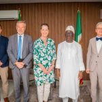 Edo Governor Monday Okpebhol (3rd from right) with a delegation of European diplomats in Benin City, Monday, November 10, 2025