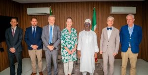 Edo Governor Monday Okpebhol (3rd from right) with a delegation of European diplomats in Benin City, Monday, November 10, 2025
