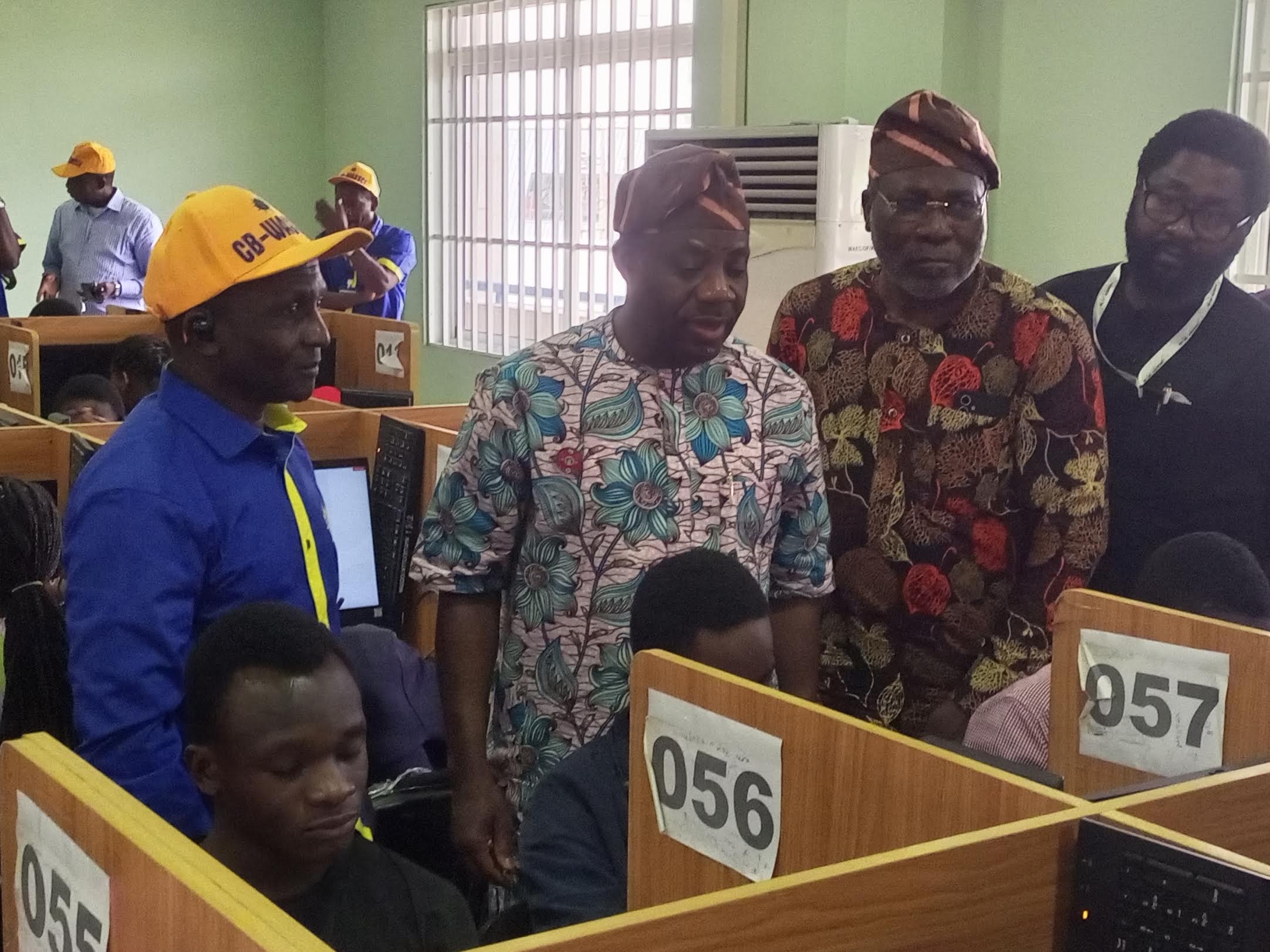 Dr. Alausa, Dr. Dangut and other ministry officials monitoring CB-WASSCE in Lagos