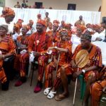 Fada Ebube Muonso with elders of Nkwele Ezunaka during the programme