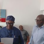 Ntufam Ekum Ojoju, the new acting chairman of the Cross River State APC taking his oath of office