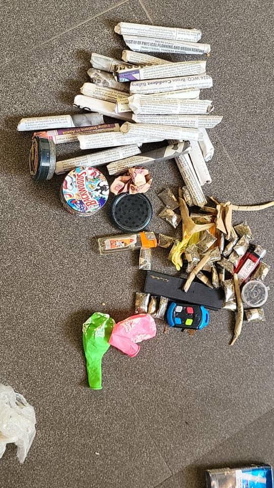 Seized items by Delta police