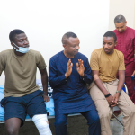Air Marshal Sunday Aneke visited the two pilots who survived the Nigerian Air Force Alpha Jet crash
