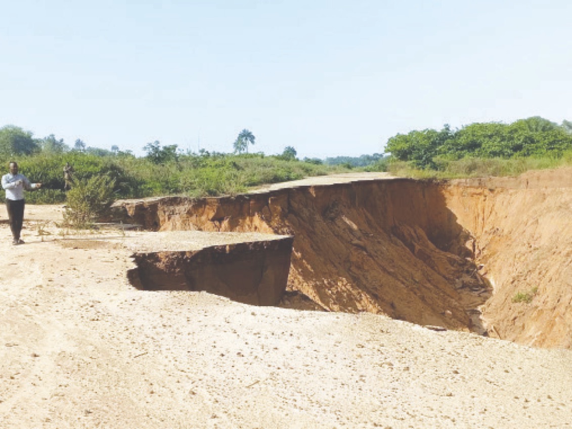 A gully at Ajobe in Ankpa Local Government Area of Kogi State