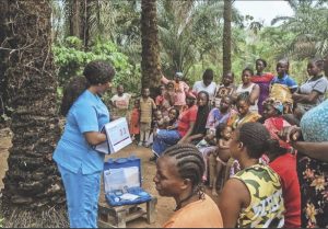Community women paying attention during an enlightenment