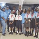 Eigbe (2nd right back), Sarah Oyinloye, Mrs. Juliana Egbe (middle) and visiting school winners
