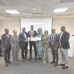 L-R- Akeem Ogunseni, Audrey Obidike; Temitope Samagbeyi; Korede Titiloye, winner of 2005 YTPY and his mother; Jane Onobhayedo; Oluwabusiyo Layade and Kayode Faboyede, at the ceremony.