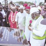 Oborevwori performing the groundbreaking at Kwale