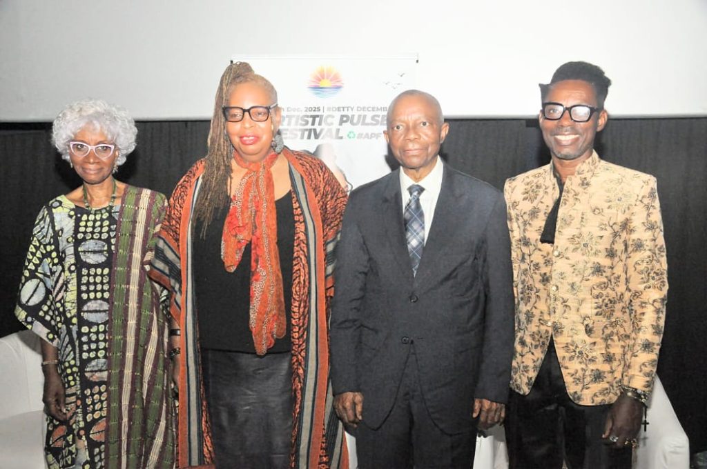 From L-R Shade Bambatoum-Young, Honorary Life President, Lagos Chamber of Commerce and Industry (LCCI), Dr Ngozi Omambala, Converner, Artistic Pulse Festival; Mr Gabriel Idahosa, President, LCCI, and Ovo Ogufere, Chief Executive Officer, Xa International during the press conference on the upcoming Artistic Pulse Festival in Lagos