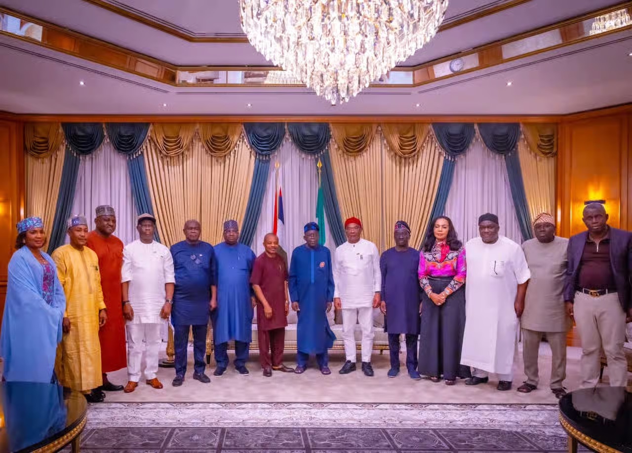 President Bola Tinubu after a meeting with the Nigeria Labour Congress (NLC) and some governors