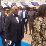 Prof Afolarin Ojewole (middle) and wife, Mrs. Ojewole at the ceremony