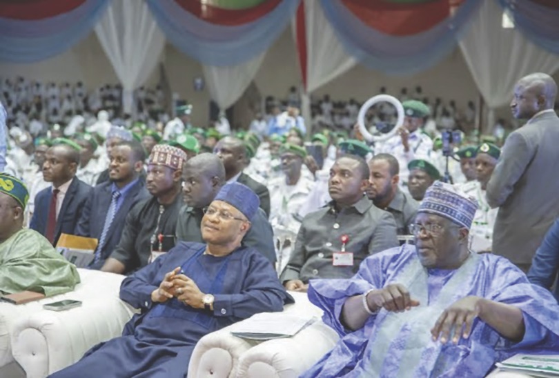 Sani (sitting middle of first row) at the Nigeria Aid group of JNI