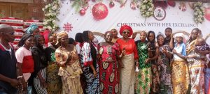 Sen. Banigo with some of the IDPs on Christmas Day in Abuja