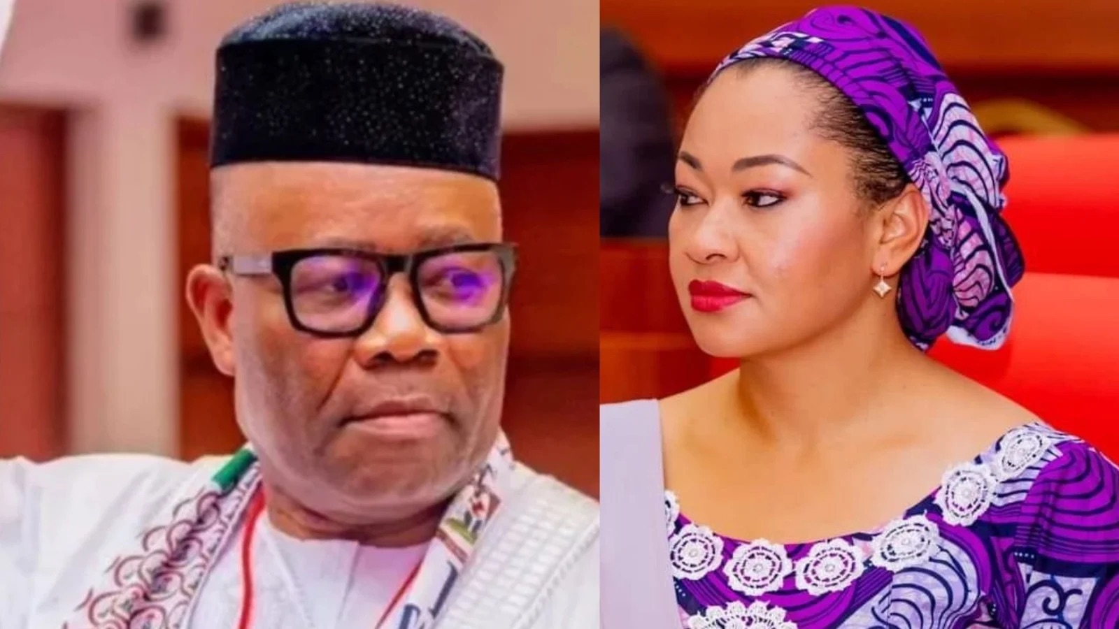 Senate President Godswil Akpabio and Senator Natasha Akpoti-Uduaghan