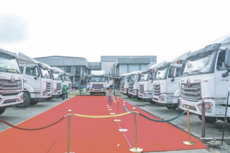 Some of the CNG trucks provided by the Lagos State Government for operators