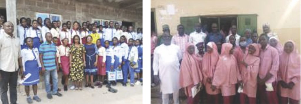 Students, teachers and JAMB officials at sensitisation exercises