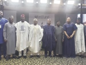 Sunday Echono (left) Aminu Masari (right 4th) and other stakeholders at the meeting